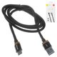 USB кабель Baseus Golden Belt, USB тип-C, USB тип-A, 100 см, 3 A, чорний, золотистий, в нейлоновому обплетенні, #CATGB-1V