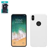 Чохол Nillkin Super Frosted Shield для iPhone XS Max, білий, матовий, з підставкою, з отвором під логотип, пластик, #6902048164697