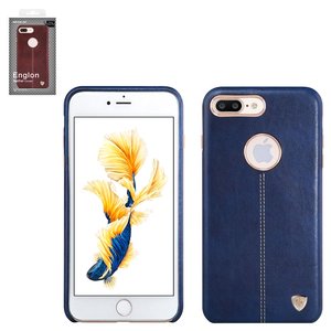 Чехол Nillkin Englon Leather Cover для iPhone 8 Plus, синий, с отверстием под логотип, пластик, PU кожа, #6902048147867