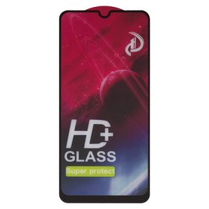 Защитное стекло All Spares для Samsung A205F DS Galaxy A20, совместимо с чехлом, Full Glue, черный, cлой клея нанесен по всей поверхности