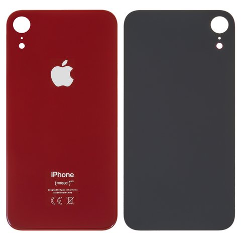 Задняя панель корпуса для iPhone XR, красная, не нужно снимать стекло камеры, big hole