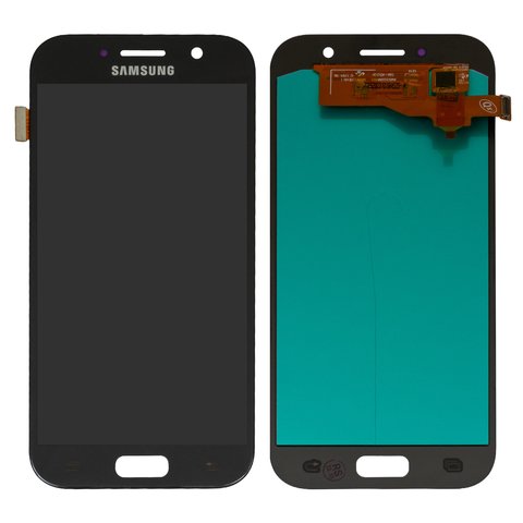 Дисплей для Samsung A520 Galaxy A5 2017 , чорний, без рамки, High Copy, з широким обідком, OLED 