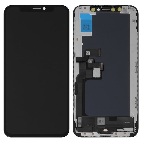 Дисплей для iPhone XS, чорний, з рамкою, Сopy, TFT , JK