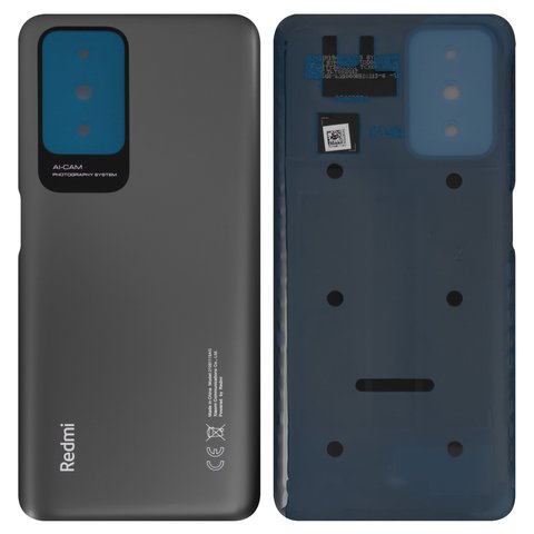 Задняя панель корпуса для Xiaomi Redmi 10, Redmi 10 2022 , серая, 21061119AG, 21061119DG, carbon gray