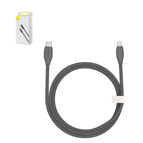 USB кабель Baseus Jelly Liquid Silica Gel, USB тип C, Lightning, 120 см, 20 Вт, чорний, #CAGD020001