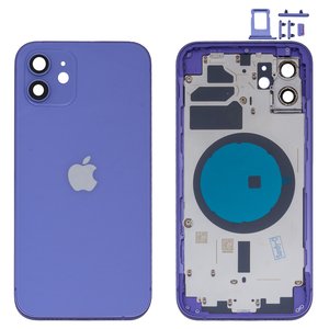 Корпус для iPhone 12, фіолетовий, з тримачем SIM карти, з боковими кнопками, purple