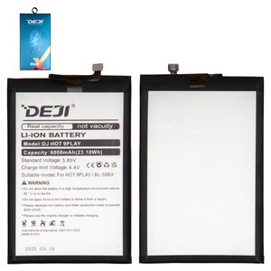 Акумулятор Deji BL 58BX для Infinix Hot 10 Play X688C , Hot 11 Play, Hot 9 Play X680 , Li ion, 3,85 B, 6000 мАг