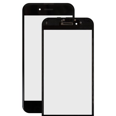 Стекло корпуса для iPhone 6S, с рамкой, с OCA пленкой, черное