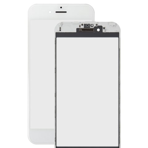 Стекло корпуса для iPhone 6S, с рамкой, с OCA пленкой, белое