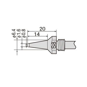 Punta de recambio para pistola desoldadora GOOT TP 100N S8