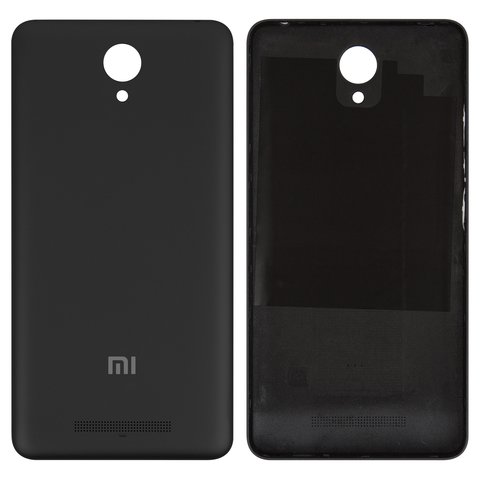 Housing Back Cover compatible with Xiaomi Redmi Note 2, black, with side button, 2015051 