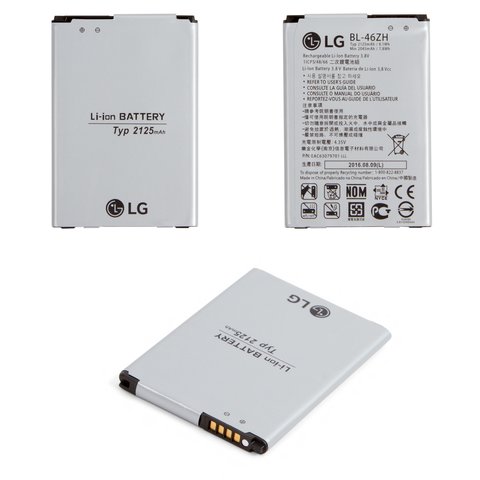 Battery BL 46ZH compatible with LG K7 X210, K8 K350E, Li ion, 3.8 V, 2125 mAh, Original PRC  