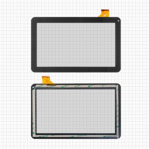 Touchscreen compatible with China Tablet PC 10,1"; Prestigio MultiPad Wize PMT3011 , MultiPad Wize PMT3021 , MultiPad Wize PMT3031 , black, 256 mm, 45 pin, 159 mm, capacitive, 10,1"  #PB101A2595