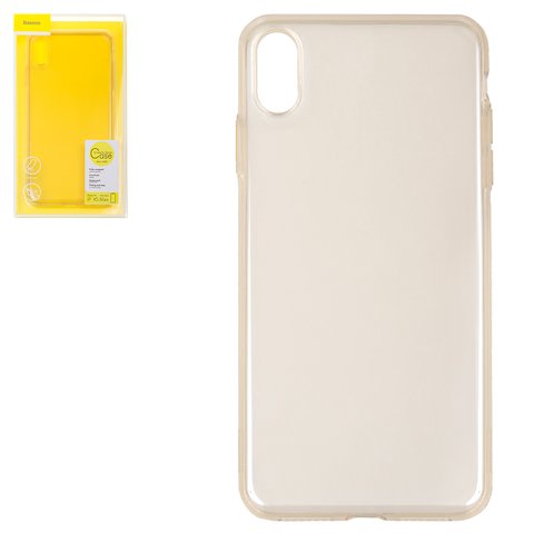 Case Baseus compatible with iPhone XS Max, golden, transparent, silicone  #ARAPIPH65 B0V