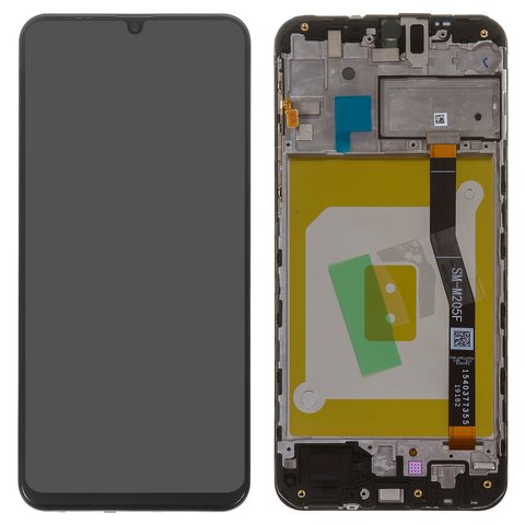 LCD compatible with Samsung M205 Galaxy M20, black, with frame, Original, service pack, original glass  #GH82 18682A