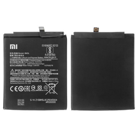 Batería BM3L puede usarse con Xiaomi Mi 9, Li Polymer, 3.85 V, 3300 mAh, Original PRC , M1902F1G