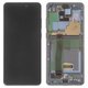 LCD compatible with Samsung G988 Galaxy S20 Ultra, (gray, with front camera, with frame, Original (PRC), cosmic grey)