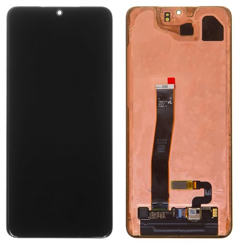LCD compatible with Samsung G988 Galaxy S20 Ultra, black, without frame, original change glass 