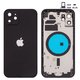 Housing compatible with iPhone 12, (black, with SIM card holders, with side buttons)