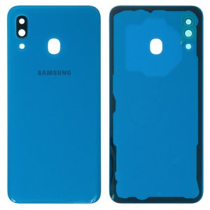 Panel trasero de carcasa puede usarse con Samsung A305F DS Galaxy A30, azul, con vidrio de cámara