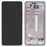 LCD compatible with Samsung A536 Galaxy A53 5G, (dark blue, with frame, Original (PRC))