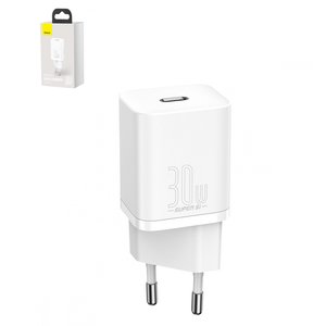 Mains Charger Baseus Super Si, 30 W, Quick Charge, white, 1 output  #CCSUP J02