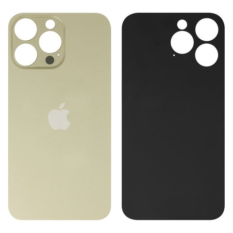 Housing Back Cover compatible with iPhone 14 Pro, golden, need to remove the camera glass, small hole 