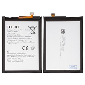 Battery BL 48BT compatible with Tecno Pop 5 BD2 , Li Polymer, 3.85 V, 5000 mAh, Original PRC  