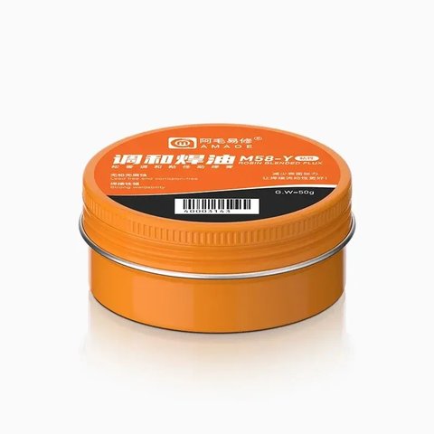 Fundente en pasta Amaoe M58 Y, sin estaño, a base de resina balanca de alta pureza, 50 g