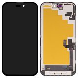 Pantalla LCD Wextom puede usarse con iPhone 16, negro, con marco, HC, sin error, (OLED) soft, diagnosable