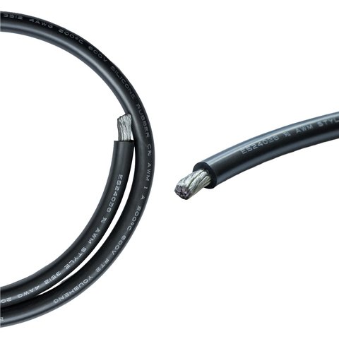 Wire In Silicone Insulation 4AWG, 25 mm², 1 m, black 