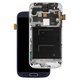 LCD compatible with Samsung I9505 Galaxy S4, (dark blue, with frame, original (change glass) )