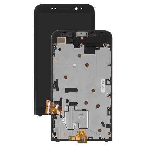 LCD compatible with Blackberry Z30, black, 4G version, with frame 
