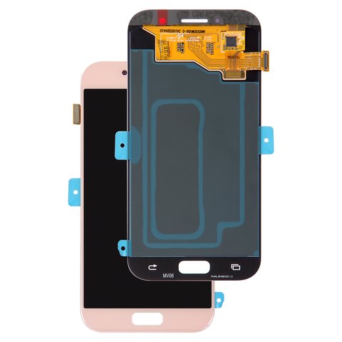 LCD compatible with Samsung A520 Galaxy A5 2017 , pink, without frame, Original PRC , original glass 