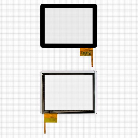 Touchscreen compatible with China Tablet PC 9,7"; Globex GU901C; IconBIT NetTAB Space ; Flytouch H08S; Hapad X10, X2; Texet TM 9720, TM 9740; Explay Informer 921, black, 237 mm, 12 pin, 184 mm, capacitive, 9.7"  #300 L3456B A00 VER1.0