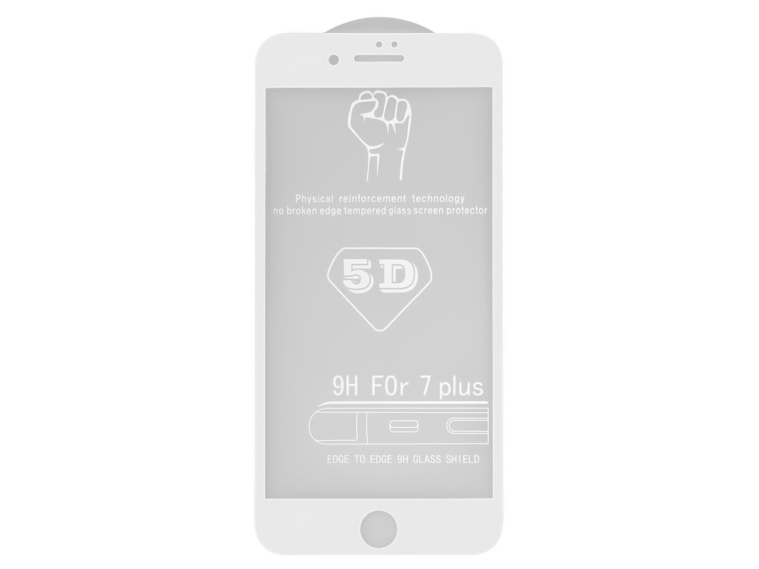 Tempered Glass Screen Protector All Spares Compatible With Apple Iphone 7 Plus Iphone 8 Plus 0 26 Mm 9h 5d Full Glue White The Layer Of Glue Is Applied To The Entire Surface Of The Glass Gsmserver