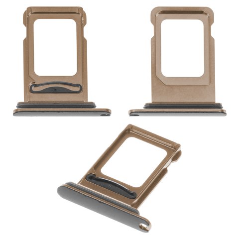 SIM Card Holder for Apple iPhone XS Max Cell Phone, golden, double SIM 