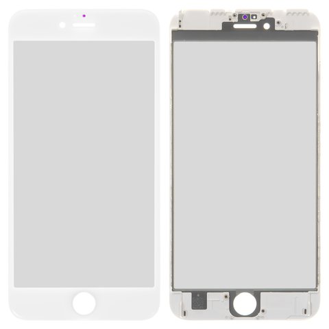 Housing Glass compatible with iPhone 6S Plus, with frames, white 