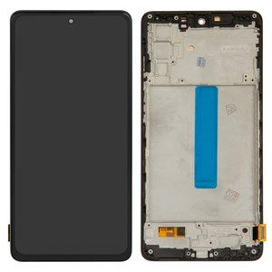 LCD compatible with Samsung M526 Galaxy M52, black, with frame, High Copy, OLED  