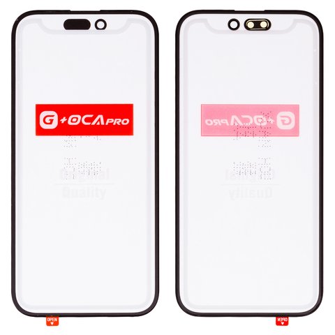 Housing Glass G+OCA PRO compatible with iPhone 14 Pro, with OCA film, black 