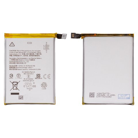 Battery G013C B compatible with Google Pixel 3 XL, Li Polymer, 3.85 V, 3430 mAh, Original PRC