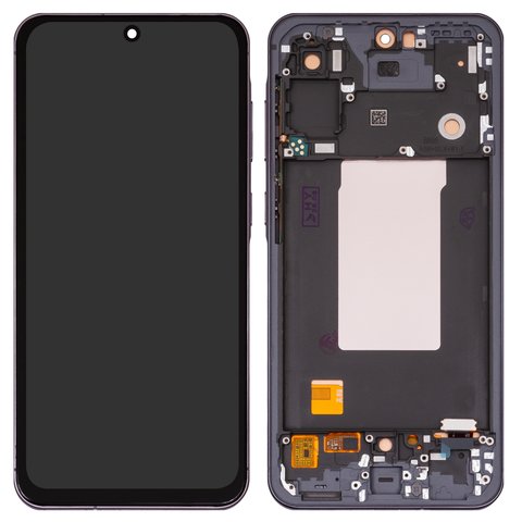 LCD compatible with Samsung A566 Galaxy A56, black, with frame, Copy, TFT  