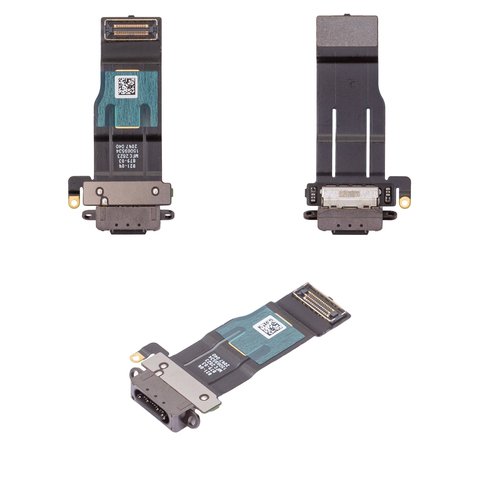 Flat Cable compatible with iPad Pro 13 2024 7th Gen , charge connector, black, with components, Original PRC , space black 