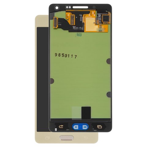 Pantalla LCD puede usarse con Samsung A500 Galaxy A5, dorado, sin marco, Original PRC , original glass