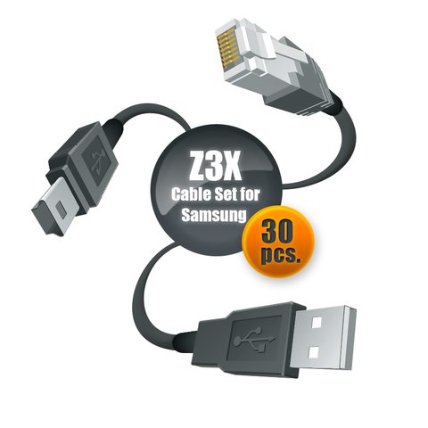Juego de cables para servicio de celulares Samsung con ayuda de Z3X Box 30 uds. 
