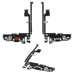 Cable flex puede usarse con iPhone 12 Pro Max, del conector de carga, negro, con micrófono, HC