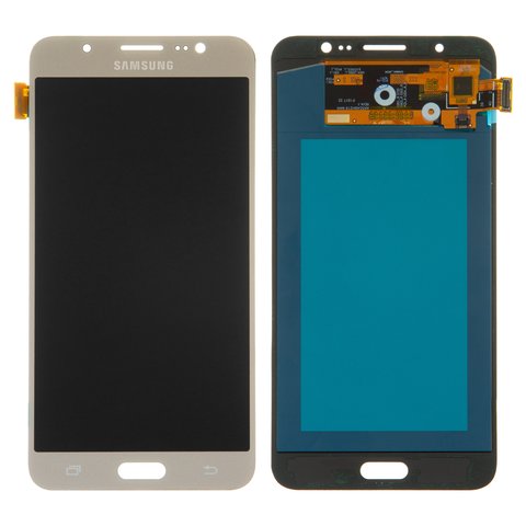 Pantalla LCD puede usarse con Samsung J710 Galaxy J7 2016 , dorado, sin logotipo, sin marco, High Copy, OLED 