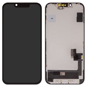 Pantalla LCD puede usarse con iPhone 14, negro, con marco, HC, OLED , GX OEM hard
