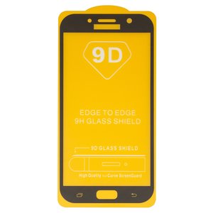 Vidrio de protección templado puede usarse con Samsung A720 Galaxy A7 2017 , Full Glue, compatible con estuche, sin embalaje, sin pañuelos , negro
