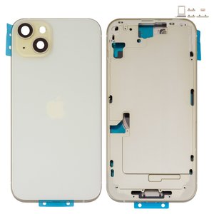 Carcasa puede usarse con iPhone 15 Plus, amarillo, con botones laterales,  con sujetador de tarjeta SIM, Original PRC , EU version